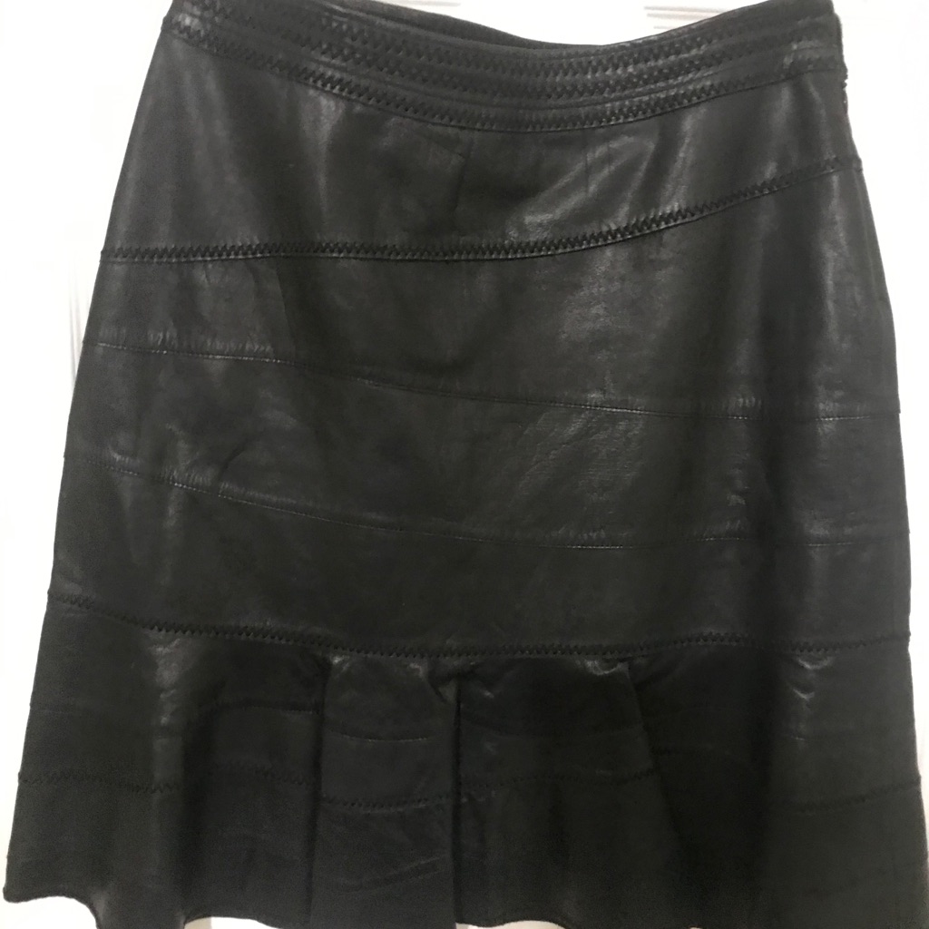 100% Pure Cow Leather Midi Length Skirt